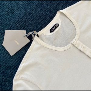 Men’s Tom Ford Cotton Henley Shirt Size 56 - XL